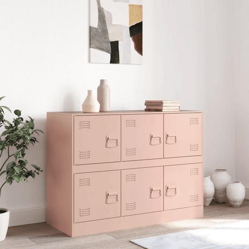 Aparador - Bufete - Móvei de apoio 99x39x73 cm aço rosa pt2386