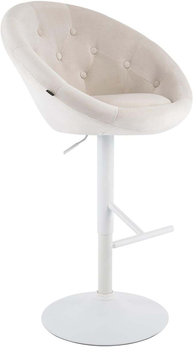 Taburete de bar london de terciopelo crema 57x65x66 cm