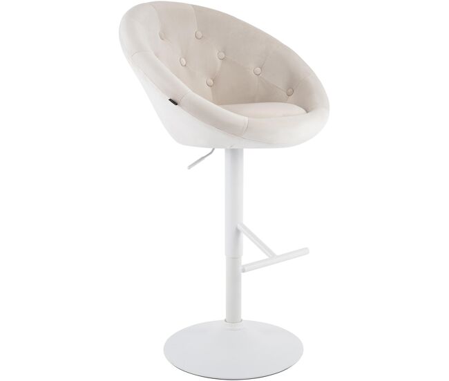 Taburete de bar london de terciopelo crema 57x65x66 cm