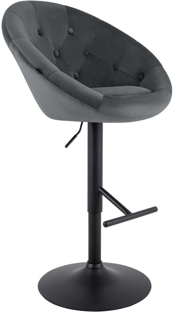 Taburete de bar london de terciopelo gris oscuro 57x65x66 cm
