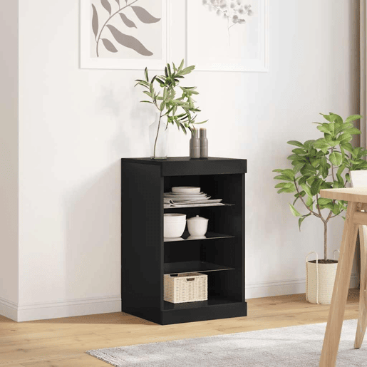 Aparador - Bufete - Móvei de apoio com luzes LED 41x37x67 cm preto pt2018