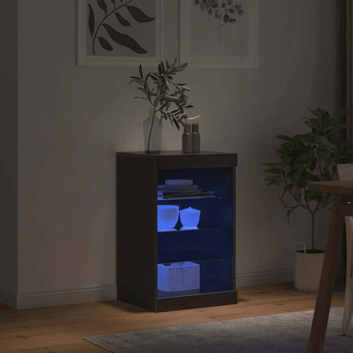 Aparador - Bufete - Móvei de apoio com luzes LED 41x37x67 cm preto pt2018