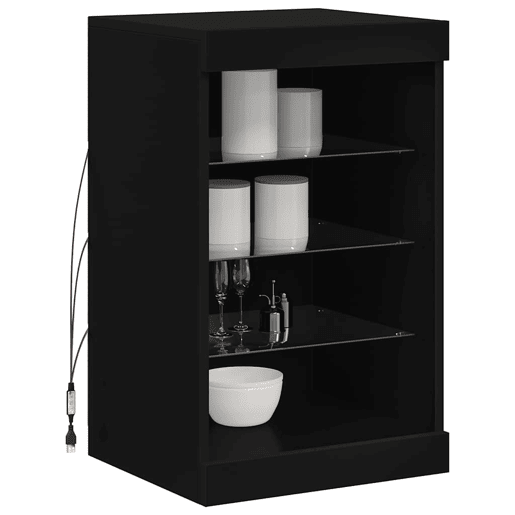 Aparador - Bufete - Móvei de apoio com luzes LED 41x37x67 cm preto pt2018