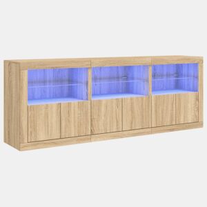 Aparador - Bufete - Móvei de apoio com luzes LED 181,5x37x67 cm carvalho sonoma pt2071