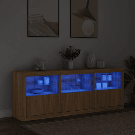 Aparador - Bufete - Móvei de apoio com luzes LED 181,5x37x67 cm carvalho sonoma pt2071