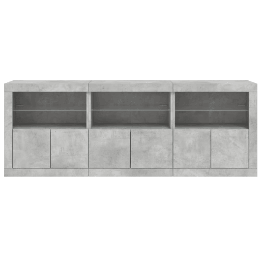 Aparador - Bufete - Móvei de apoio com luzes LED 181,5x37x67 cm cinzento cimento pt1952
