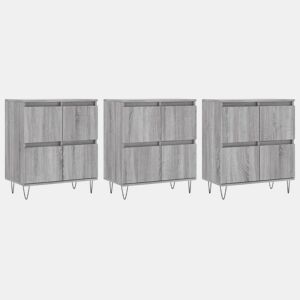 Aparadores - Bufetes - Móveis de apoio 3 pcs madeira processada cinzento sonoma pt5309
