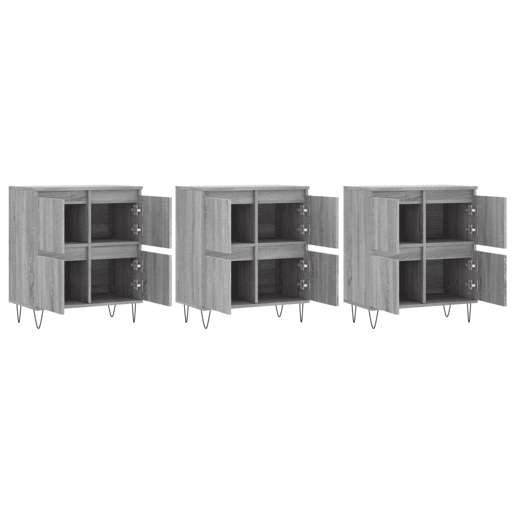 Aparadores - Bufetes - Móveis de apoio 3 pcs madeira processada cinzento sonoma pt5309