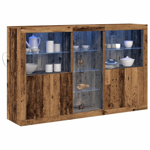 Aparador - Bufete - Móvei de apoio LED Madeira antiga 162 x 37 x 100 cm pt4150