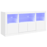 Aparador - Bufete - Móvei de apoio com luzes LED 142,5x37x67 cm branco pt1912