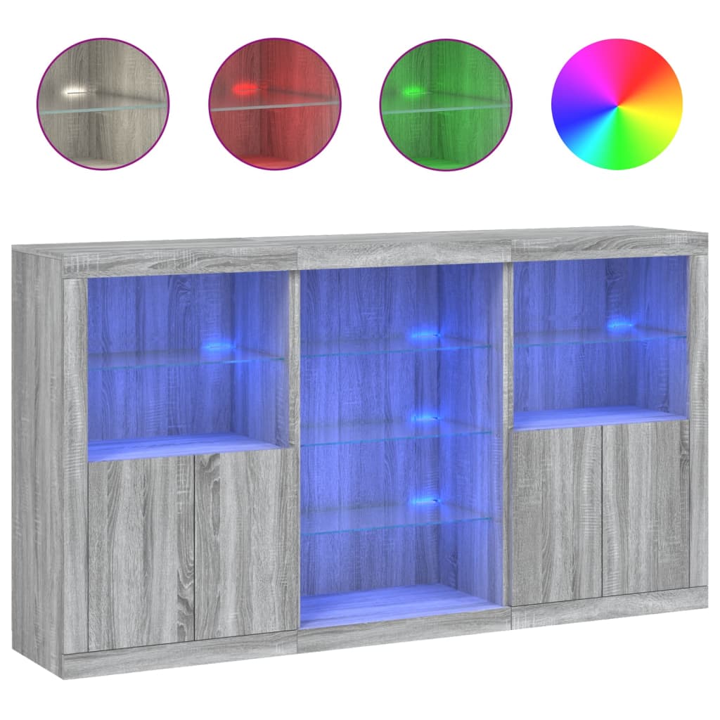 Aparador - Mueble de almacenamiento 181 Roble/ Gris
