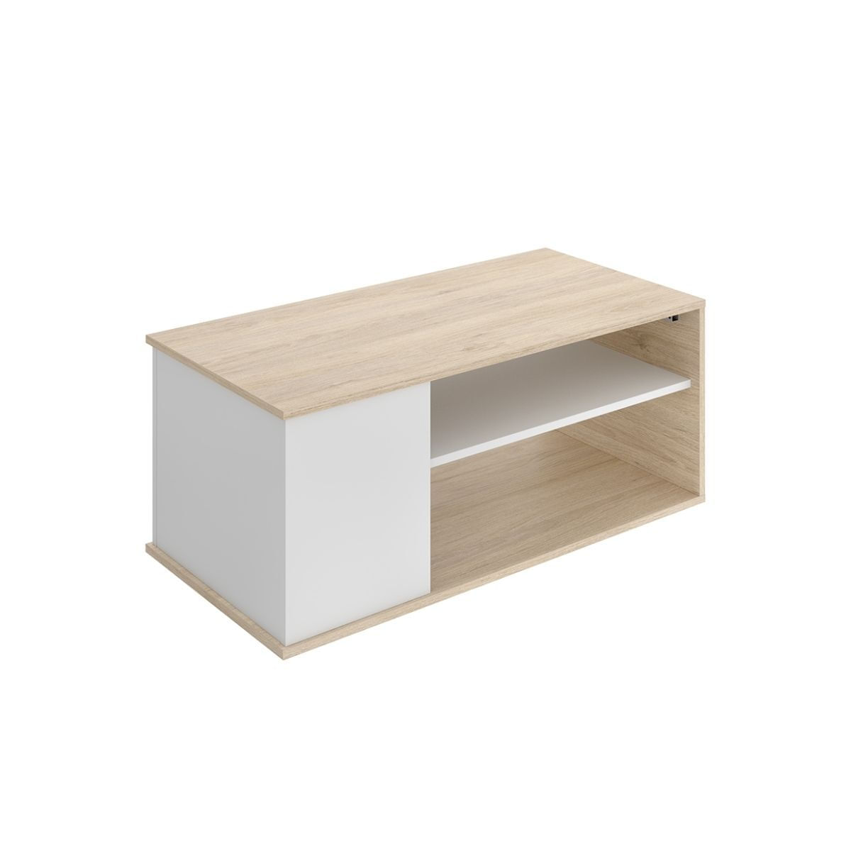 Mesa de centro Bari elevable con estante y compartimento