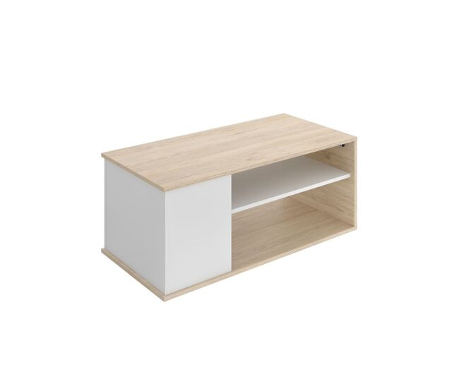Mesa de centro Bari elevable con estante y compartimento blanco/natural 41,7x100x50 cm