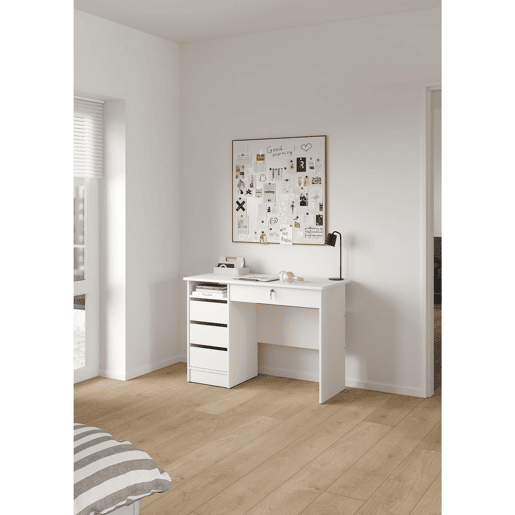 Mesa de estudo Duero White, branca ,110 x 49 x 76 cm