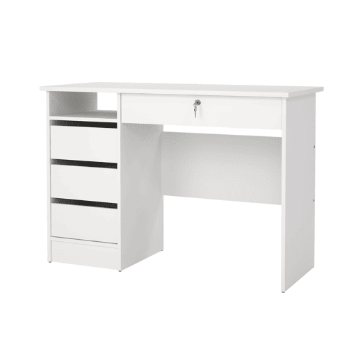 Mesa de estudo Duero White, branca ,110 x 49 x 76 cm