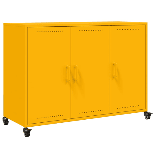 Aparador - Bufete - Móvei de apoio 100,5x39x72 cm aço amarelo mostarda pt2174