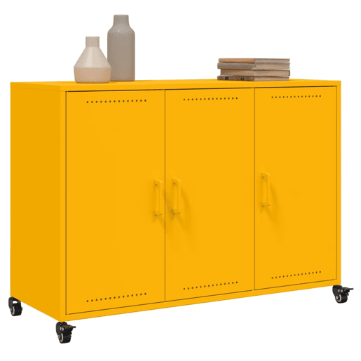 Aparador - Bufete - Móvei de apoio 100,5x39x72 cm aço amarelo mostarda pt2174