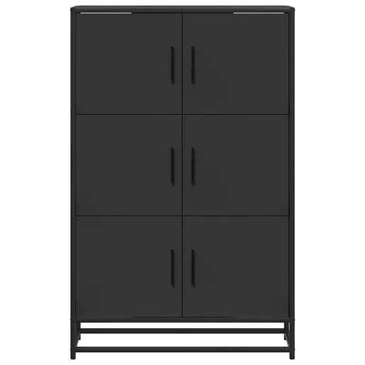 Armário alto - Bufete - Móvel de apoio 68x35x106,5 cm derivados madeira e metal preto pt1427