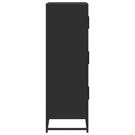 Armário alto - Bufete - Móvel de apoio 68x35x106,5 cm derivados madeira e metal preto pt1427