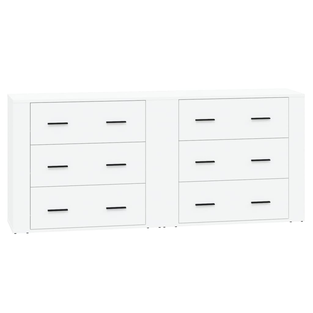 Aparador - Mueble de almacenamiento 2 uds 80 Blanco