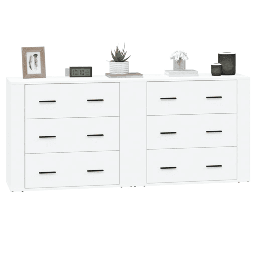 Aparadores - Bufetes - Móveis de apoio 2 pcs derivados de madeira branco pt5083