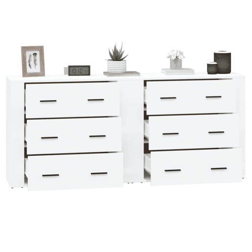 Aparadores - Bufetes - Móveis de apoio 2 pcs derivados de madeira branco pt5083
