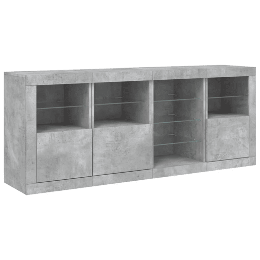 Aparador - Bufete - Móvei de apoio com luzes LED 164x37x67 cm cinzento cimento pt1949