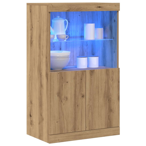 Aparador - Bufete - Móvei de apoio LED Castanho 60 x 37 x 100 cm Madeira processada pt4172