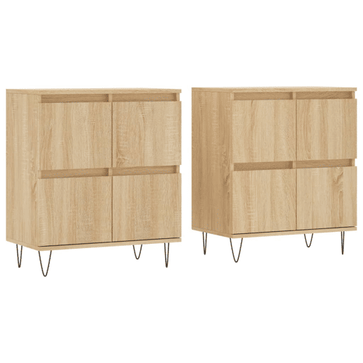 Aparadores - Bufetes - Móveis de apoio 2 pcs derivados de madeira carvalho sonoma pt5117