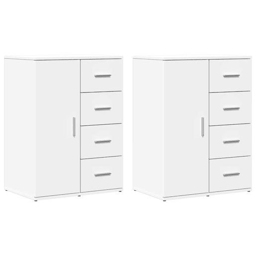 Aparadores - Bufetes - Móveis de apoio 2 pcs 59x39x80 cm derivados de madeira branco pt5174
