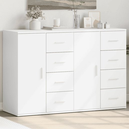 Aparadores - Bufetes - Móveis de apoio 2 pcs 59x39x80 cm derivados de madeira branco pt5174