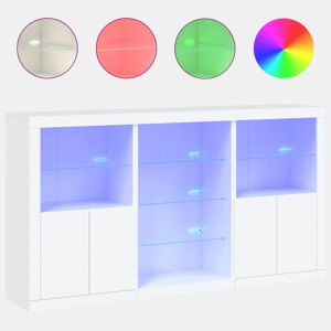 Aparador - Bufete - Móvei de apoio com luzes LED 181,5x37x100 cm branco pt1921