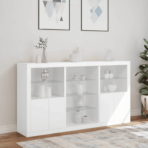 Aparador - Bufete - Móvei de apoio com luzes LED 181,5x37x100 cm branco pt1921