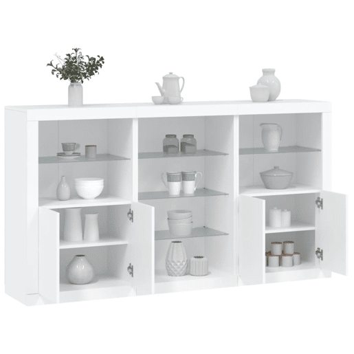 Aparador - Bufete - Móvei de apoio com luzes LED 181,5x37x100 cm branco pt1921