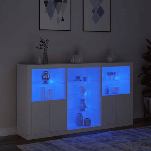 Aparador - Bufete - Móvei de apoio com luzes LED 181,5x37x100 cm branco pt1921