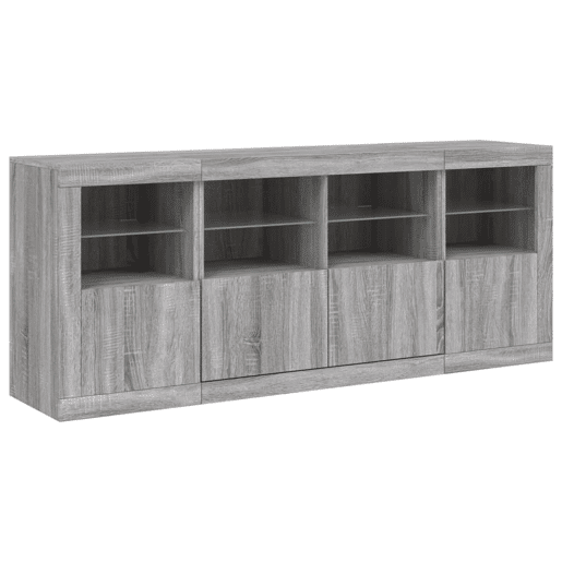 Aparador - Bufete - Móvei de apoio com luzes LED 163x37x67 cm cinzento sonoma pt1976