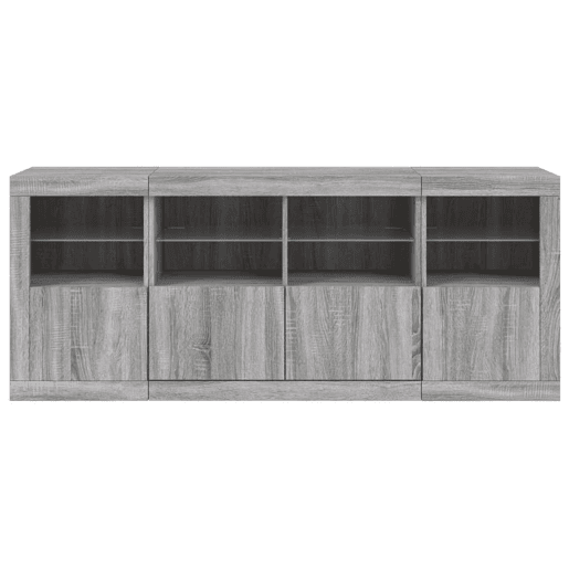 Aparador - Bufete - Móvei de apoio com luzes LED 163x37x67 cm cinzento sonoma pt1976