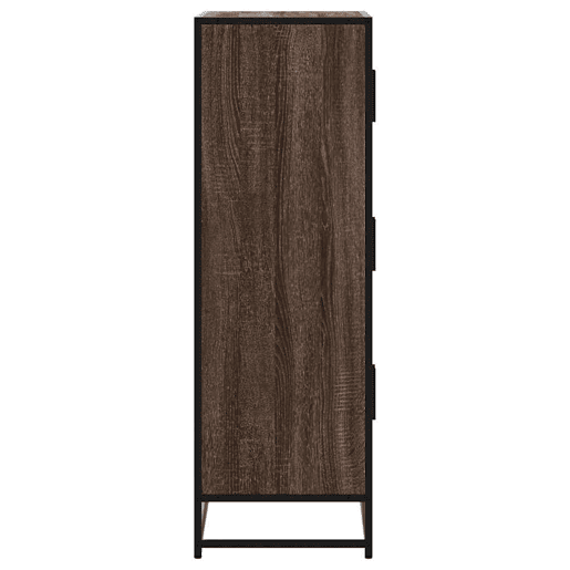 Armário alto - Bufete - Móvel de apoio 68x35x106,5 cm madeira e metal carvalho castanho pt1436