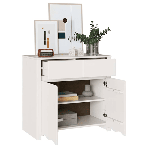 Bufete - Móvei de apoio Drammen Branco 79 x 43 x 75,5 cm Madeira de pinho maciça pt4042