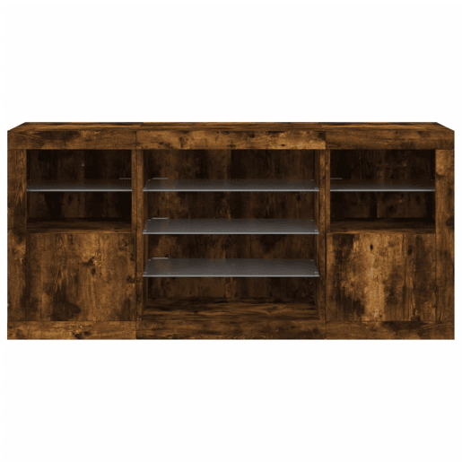 Aparador - Bufete - Móvei de apoio com luzes LED 142,5x37x67 cm carvalho fumado pt2024
