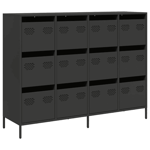 Aparador - Bufete - Móvei de apoio 135x39x103,5 cm aço laminado a frio preto pt2294 Aparador - Bufete - Móvei de apoio 135x39x103,5 cm aço laminado a frio preto pt2294