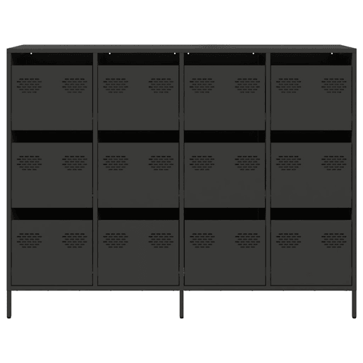 Aparador - Bufete - Móvei de apoio 135x39x103,5 cm aço laminado a frio preto pt2294 Aparador - Bufete - Móvei de apoio 135x39x103,5 cm aço laminado a frio preto pt2294