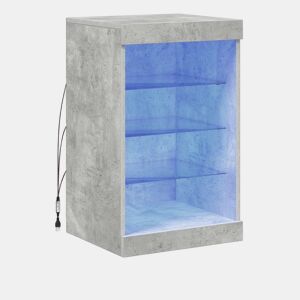 Aparador - Bufete - Móvei de apoio com luzes LED 41x37x67 cm cinzento cimento pt1961