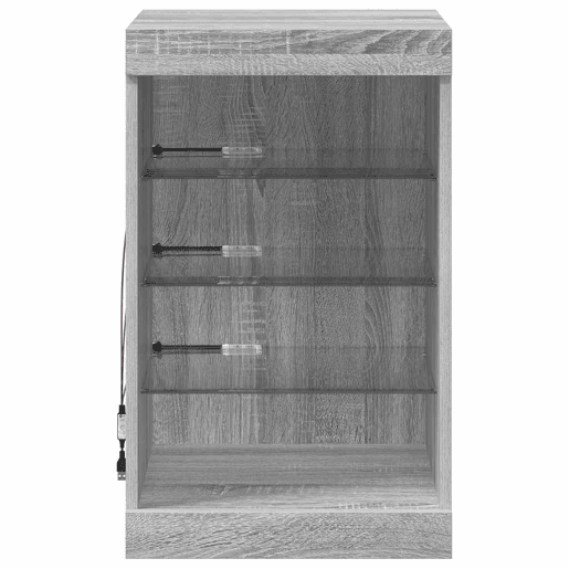 Aparador - Bufete - Móvei de apoio com luzes LED 41x37x67 cm cinzento sonoma pt1985