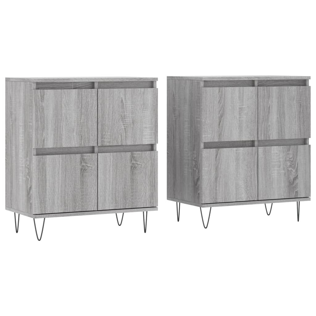 Aparador - Mueble de almacenamiento 3 uds 120 Roble/ Gris