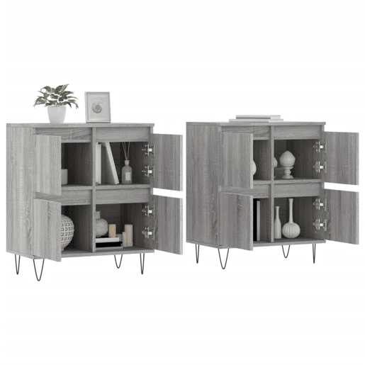 Aparadores - Bufetes - Móveis de apoio 2 pcs derivados de madeira cinzento sonoma pt5134