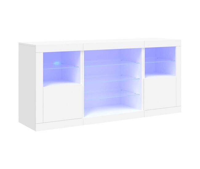 Aparador - mueble de almacenamiento con luces led blanco 142,5x37x67 cm es1913