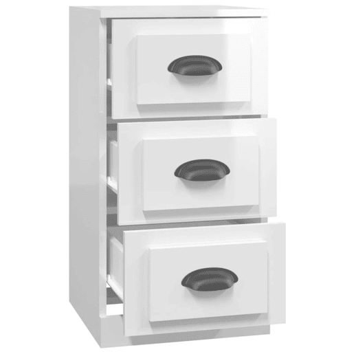 Aparador - Bufete - Móvei de apoio 36x35,5x67,5 cm derivados de madeira branco brilhante pt4215