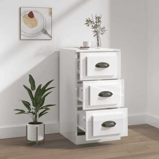 Aparador - Bufete - Móvei de apoio 36x35,5x67,5 cm derivados de madeira branco brilhante pt4215