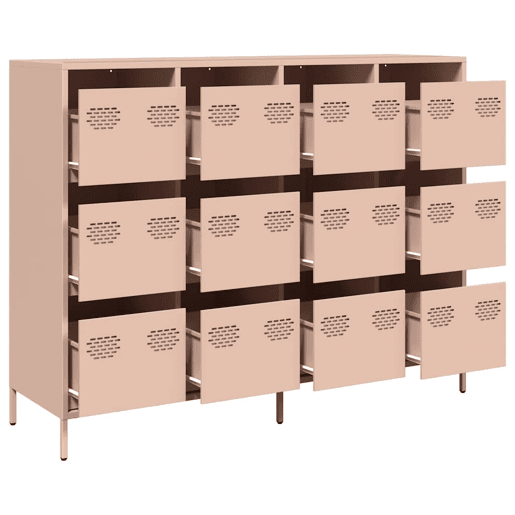 Aparador - Bufete - Móvei de apoio 135x39x103,5 cm aço laminado a frio rosa pt2308